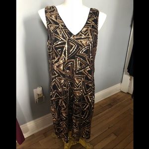 NWT Forever 21+ Black & Gold Sequin Dress Size 3X